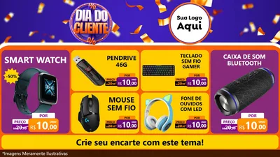 Modelo de TV para TV Horizontal com o tema Dia do Cliente para Informática