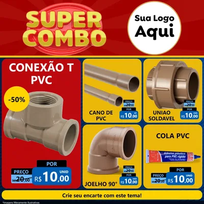 Modelo de Rede Social para Feed Facebook com o tema Super Combo para Tubos e conexões