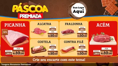 Modelo de TV para TV Horizontal com o tema Páscoa Premiada para Açougue