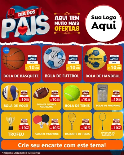 Modelo de Rede Social para Feed Instagram com o tema Dia dos Pais para Artigos Esportivos