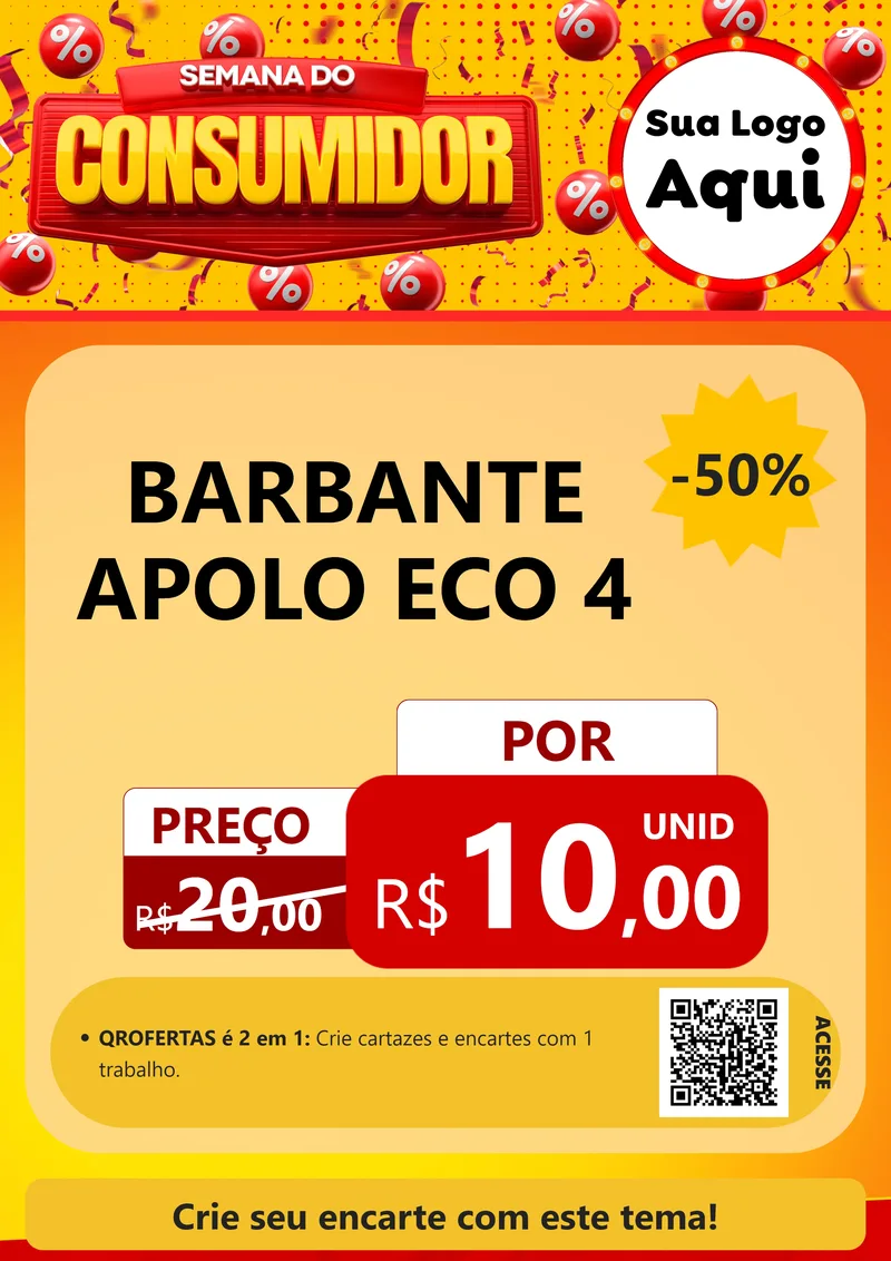 Modelo de Cartaz para Cartaz A4 Vertical com o tema Semana do Consumidor para Armarinho e Aviamentos
