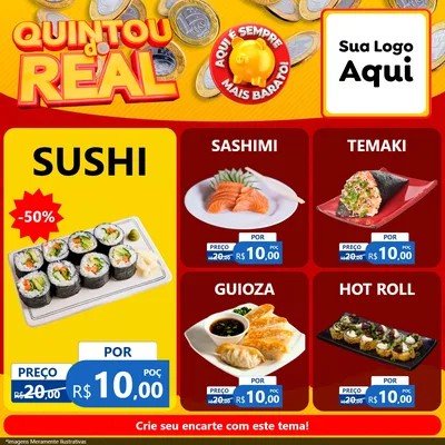 Modelo de Rede Social para Feed Facebook com o tema Quintou do Real para Comida japonesa