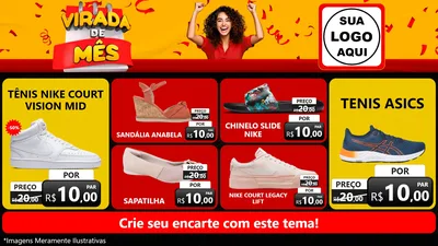 Modelo de TV para TV Horizontal com o tema Virada de Mês para Calçados