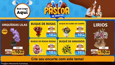 Modelo de TV para TV Horizontal com o tema Páscoa de Ofertas para Floricultura e jardim