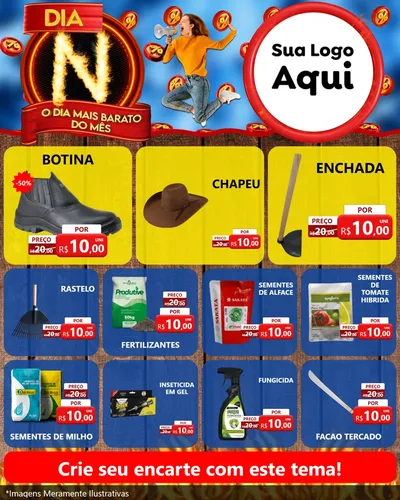 Modelo de Rede Social para Feed Instagram com o tema Dia N - O Dia Mais Barato Do Mês para Agropecuária