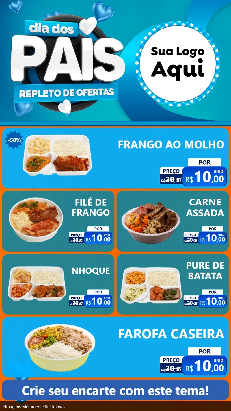 Modelo de TV para TV Vertical com o tema Dia Dos Pais Repleto de Ofertas para Restaurante