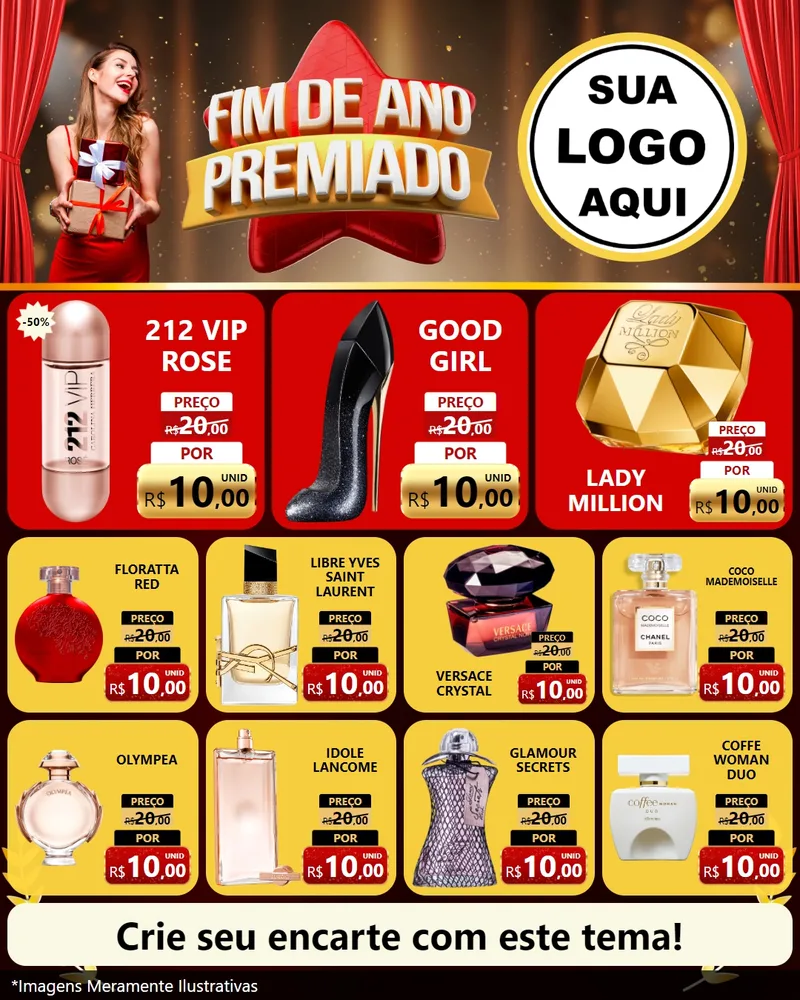 Modelo de Rede Social para Feed Instagram com o tema Fim de Ano Premiado para Perfumes