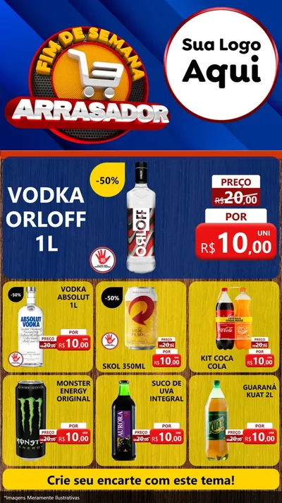 Modelo de Rede Social para Stories com o tema Fim De Semana Arrasador para Distribuidora de bebidas