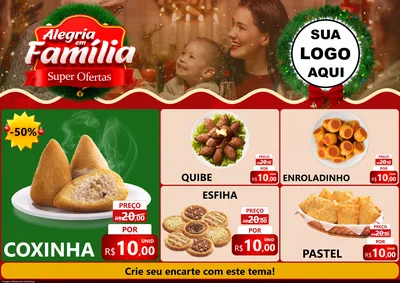 Modelo de Encarte para Encarte A4 Horizontal com o tema Alegria Em Família - Super Ofertas para Salgadaria