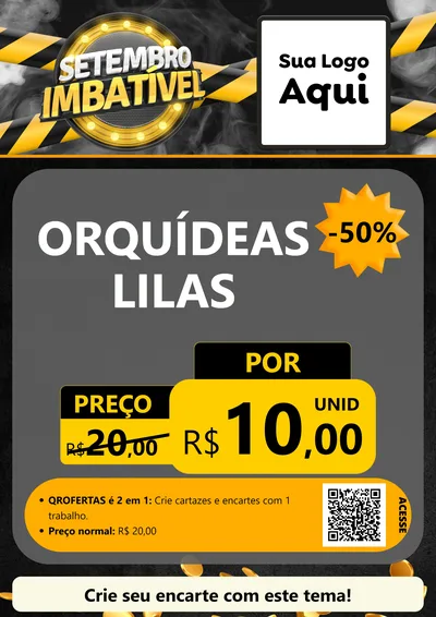Modelo de Cartaz para Cartaz A4 Vertical com o tema Setembro Imbatível para Floricultura e jardim