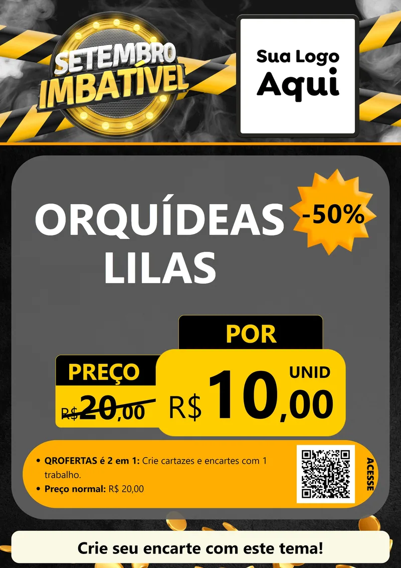 Modelo de Cartaz para Cartaz A4 Vertical com o tema Setembro Imbatível para Floricultura e jardim