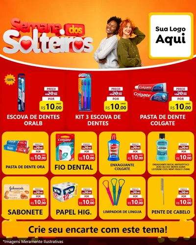 Modelo de Rede Social para Feed Instagram com o tema Semana dos Solteiros para Higiene Pessoal