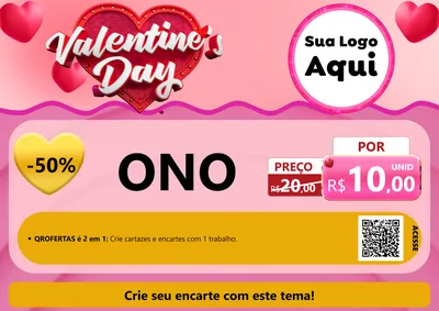 Modelo de Cartaz para Cartaz A4 Horizontal com o tema Valentine's Day para Óticas