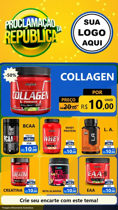 Modelo de Rede Social para Stories com o tema Proclamação da República para Suplementos alimentares