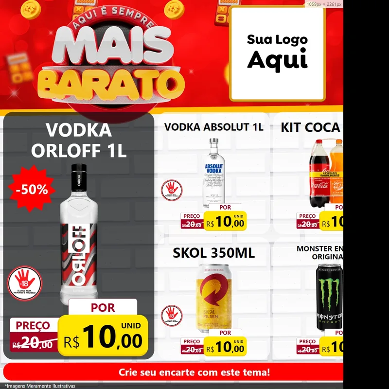 Modelo de Rede Social para Feed Facebook com o tema Mais Barato para Distribuidora de bebidas