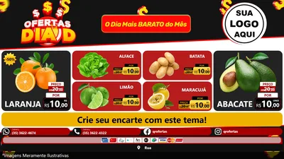 Modelo de TV para TV Horizontal com o tema Ofertas Dia D para Hortifrúti
