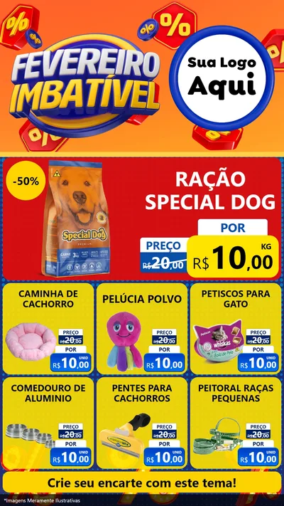 Modelo de Rede Social para Stories com o tema Fevereiro Imbatível para Pet Shop