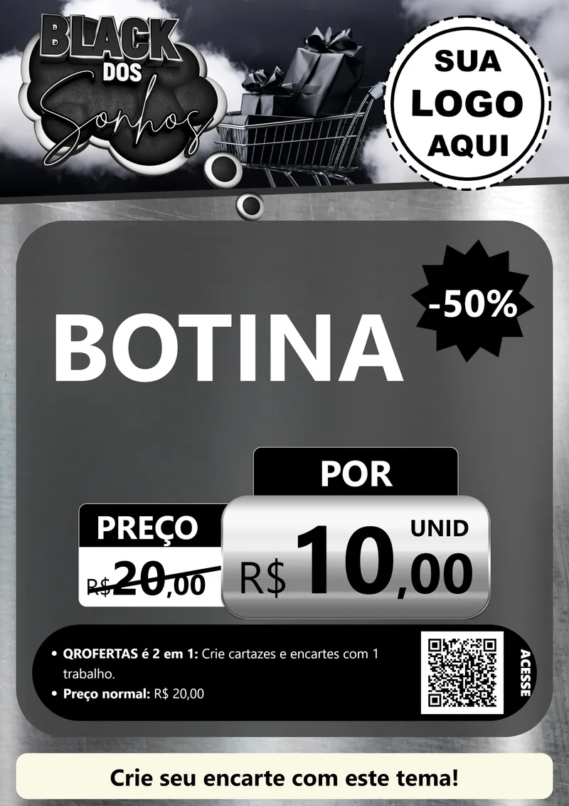 Modelo de Cartaz para Cartaz A4 Vertical com o tema Black dos Sonhos para Agropecuária
