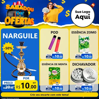 Modelo de Rede Social para Feed Facebook com o tema Sabadou de Ofertas para Tabacaria