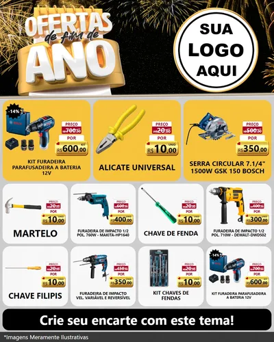 Modelo de Rede Social para Feed Instagram com o tema Ofertas de Fim de Ano para Maquinas e Ferramentas