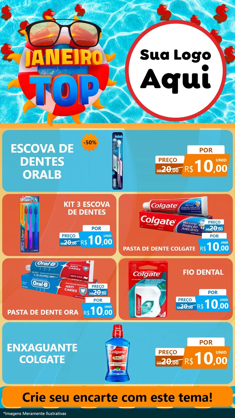 Modelo de TV para TV Vertical com o tema Janeiro Top para Higiene Pessoal