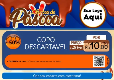 Modelo de Cartaz para Cartaz A4 Horizontal com o tema Ofertas de Páscoa para Embalagens