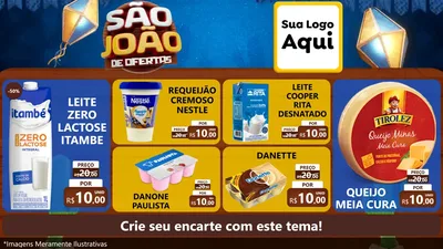 Modelo de TV para TV Horizontal com o tema São João Ofertas Imbatíveis! - Junina para Frios e Laticínios