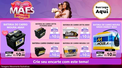 Modelo de TV para TV Horizontal com o tema Mês das Mães Imperdível para Baterias Elétricas
