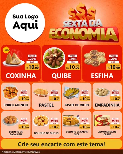Modelo de Rede Social para Feed Instagram com o tema Sexta da Economia para Salgadaria