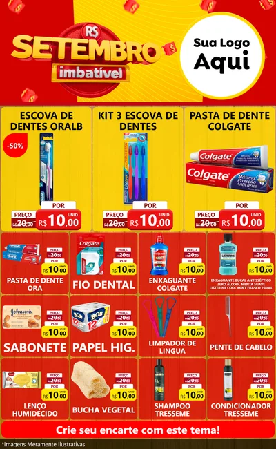 Modelo de Encarte para Encarte Grande com o tema Setembro Imbatível para Higiene Pessoal