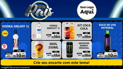 Modelo de TV para TV Horizontal com o tema Sorteio Dia Dos Pais para Distribuidora de bebidas