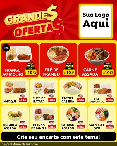 Modelo de Rede Social para Feed Instagram com o tema Grandes Ofertas para Restaurante