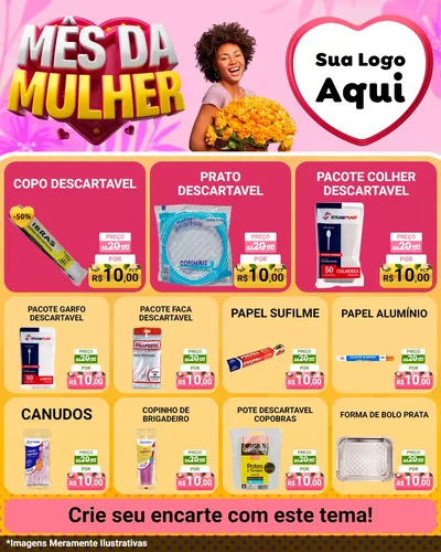 Modelo de Rede Social para Feed Instagram com o tema Mês da Mulher para Embalagens