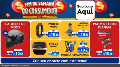 Modelo de TV para TV Horizontal com o tema Fim de Semana do Consumidor para Moto peças