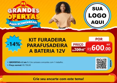 Modelo de Cartaz para Cartaz A4 Horizontal com o tema Grandes Ofertas Para Economizar! para Maquinas e Ferramentas