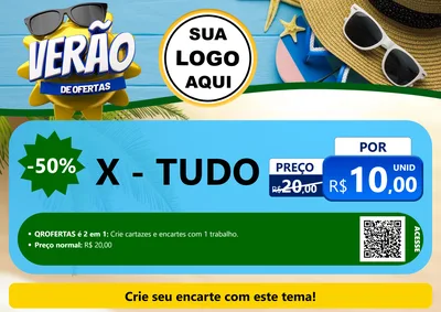 Modelo de Cartaz para Cartaz A4 Horizontal com o tema Verão de Ofertas para Hamburgueria