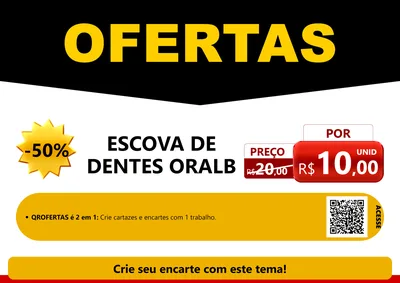 Modelo de Cartaz para Cartaz A4 Horizontal com o tema Ofertas Preto e Vermelho Cartaz para Higiene Pessoal
