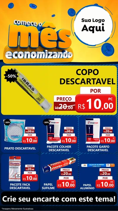 Modelo de Rede Social para Stories com o tema Comece O Mês Economizando para Embalagens