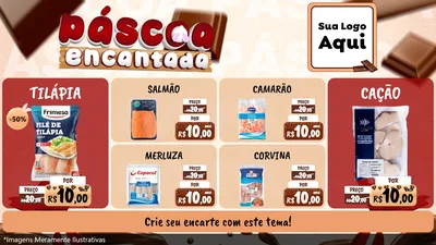Modelo de TV para TV Horizontal com o tema Páscoa Encantada para Peixaria