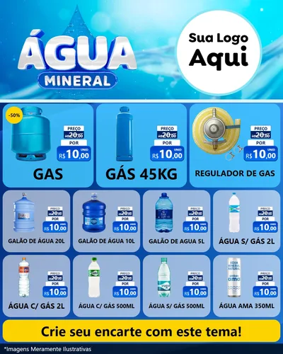 Modelo de Rede Social para Feed Instagram com o tema Água Mineral para Água e gás