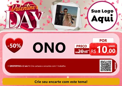 Modelo de Cartaz para Cartaz A4 Horizontal com o tema Valentine's Day para Óticas