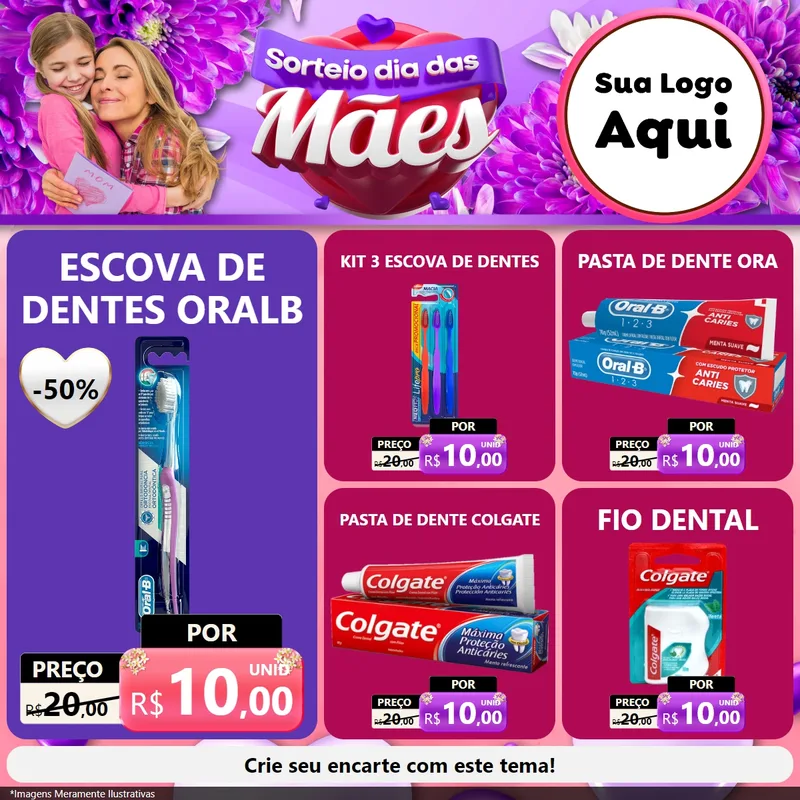 Modelo de Rede Social para Feed Facebook com o tema Sorteio Dia das Mães para Higiene Pessoal