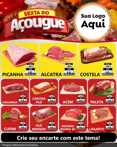 Modelo de Rede Social para Feed Instagram com o tema Sexta do Açougue para Açougue
