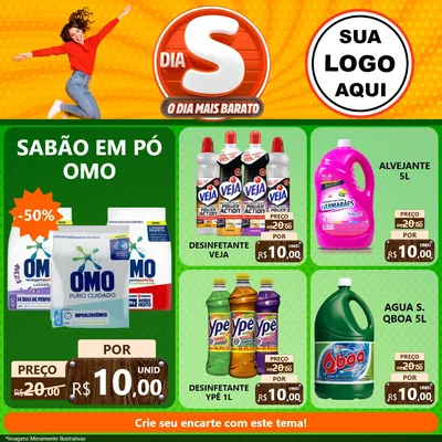 Modelo de Rede Social para Feed Facebook com o tema Dia S - O Dia Mais Barato para Produtos de Limpeza