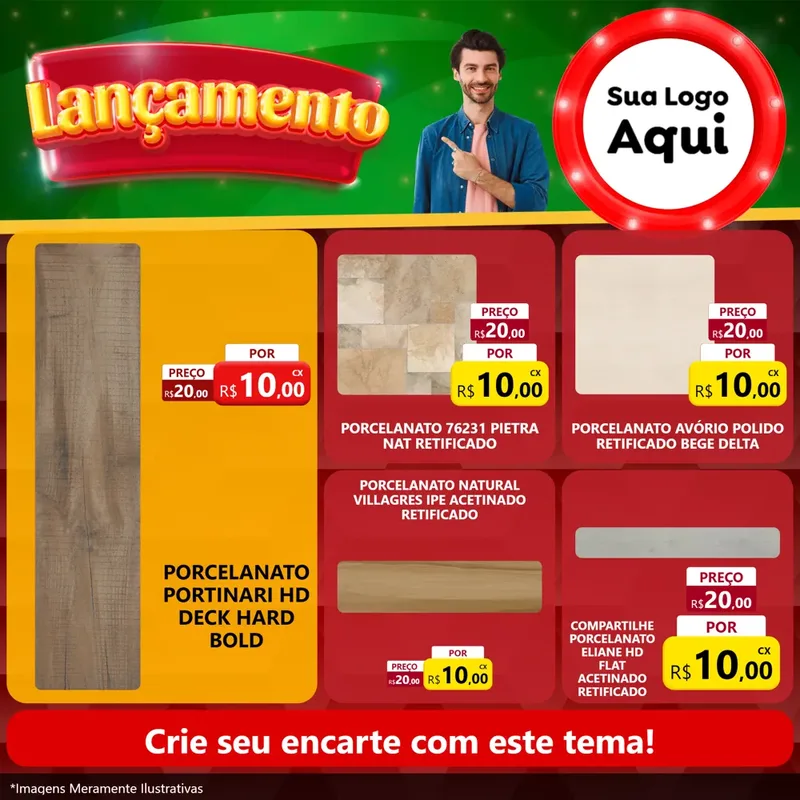 Modelo de Rede Social para Feed Facebook com o tema Lançamento para Pisos e revestimentos