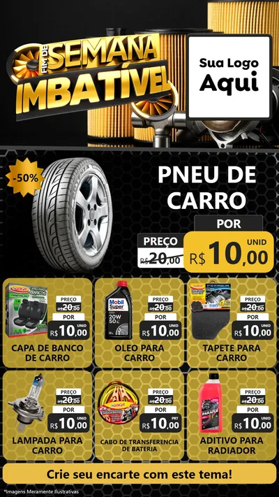 Modelo de Rede Social para Stories com o tema Fim de Semana Imbatível para Auto peças