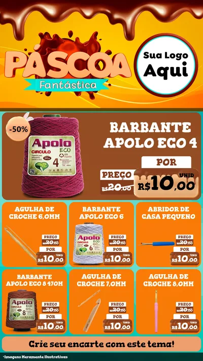 Modelo de Rede Social para Stories com o tema Páscoa Fantástica para Armarinho e Aviamentos
