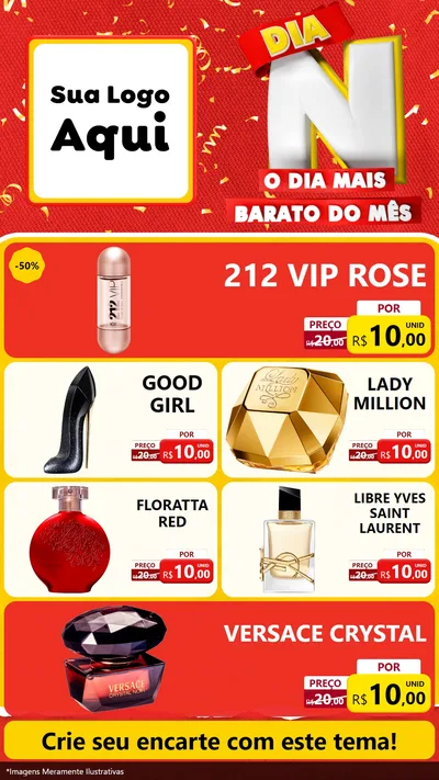 Modelo de TV para TV Vertical com o tema Dia N o Dia Mais Barato do Mês para Perfumes