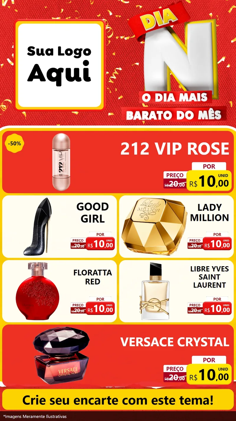 Modelo de TV para TV Vertical com o tema Dia N o Dia Mais Barato do Mês para Perfumes