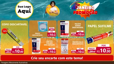 Modelo de TV para TV Horizontal com o tema Janeiro de Promoção para Embalagens